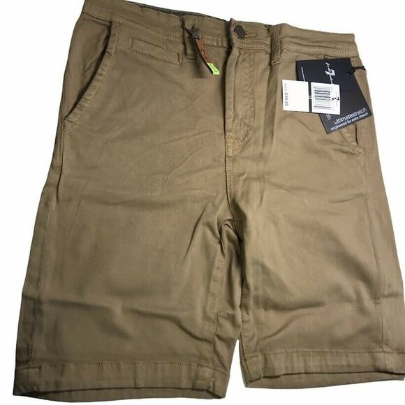 7 For All Mankind Boys 12 Youth Shorts Ultimate Stretch Superior Softness Flat - Picture 1 of 6